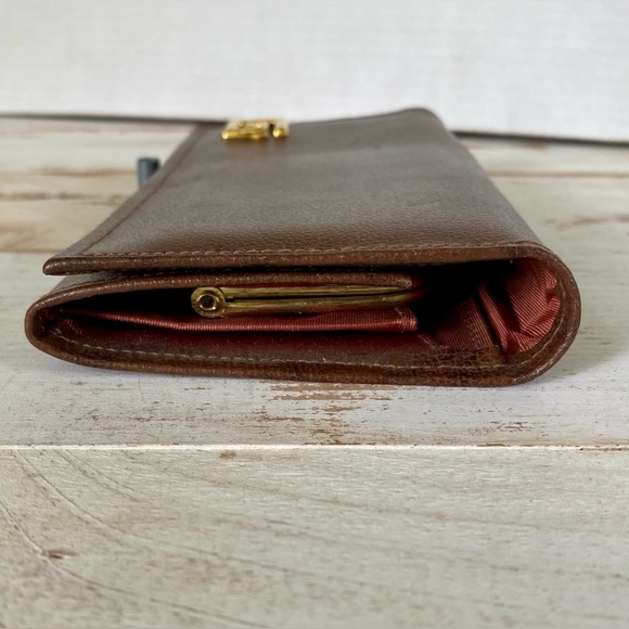 NEW YORKER brown split genuine cowhide marbled leather wallet vintage 70s RaRe - Picture 3 of 12